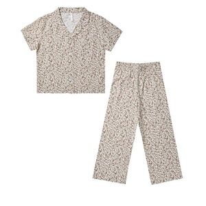 Rylee + Cru Organic Girls Bedtime Set, Holly Vines, 6-7Y